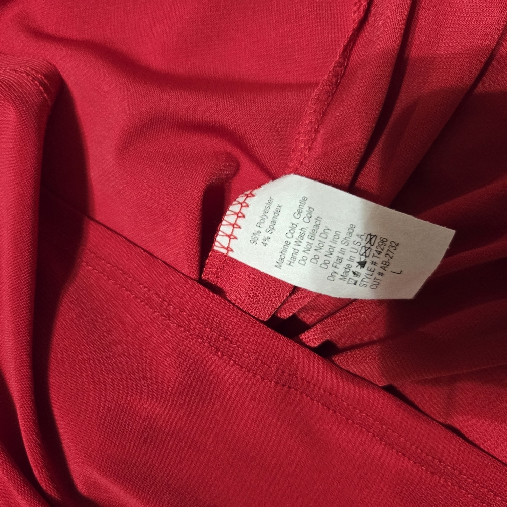 Elegant Red Cape Blouse Size Large..NWOT Never Worn - Picture 6 of 7